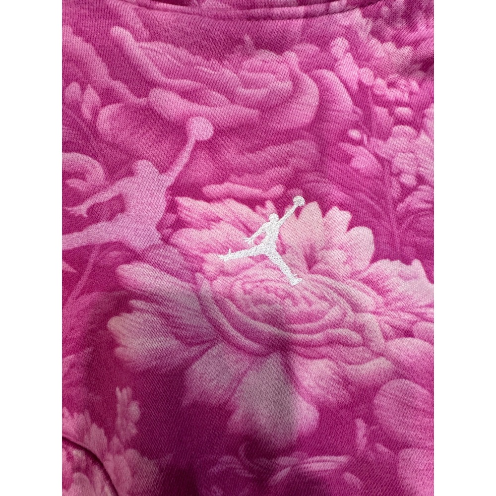 Jordan Girls Brooklyn Essentials Floral-Print Pullover Hoodie Size M 10-12 - Picture 5 of 8